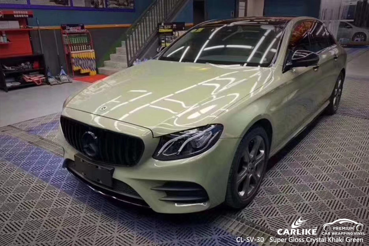 CL-SV-30 super gloss crystal khaki green high gloss vinyl wrap for MERCEDES-BENZ Sivas Turkey