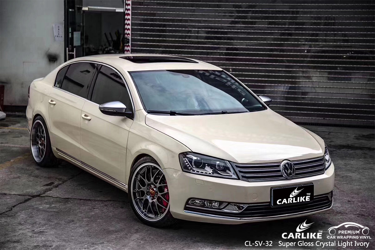 CL-SV-32 super gloss crystal light ivory ship vehicle wrapping for VOLKSWAGEN Mardin Turkey