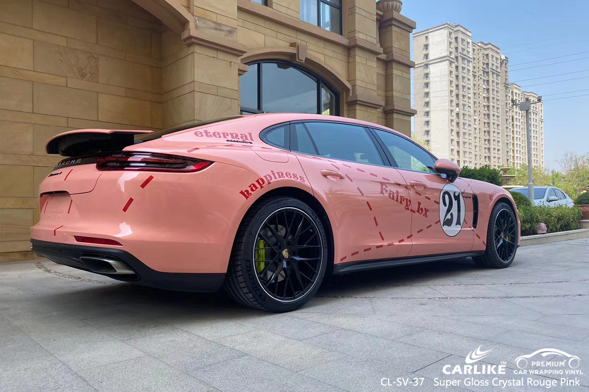 CL-SV-37 super gloss crystal rouge pink wrap vinyl for PORSCHE Denizli Turkey