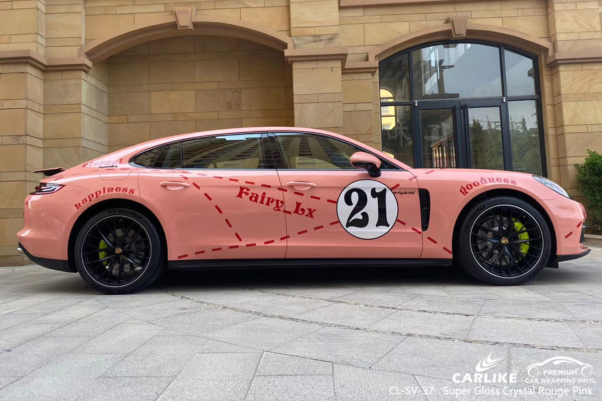 CL-SV-37 super gloss crystal rouge pink wrap vinyl for PORSCHE Denizli Turkey