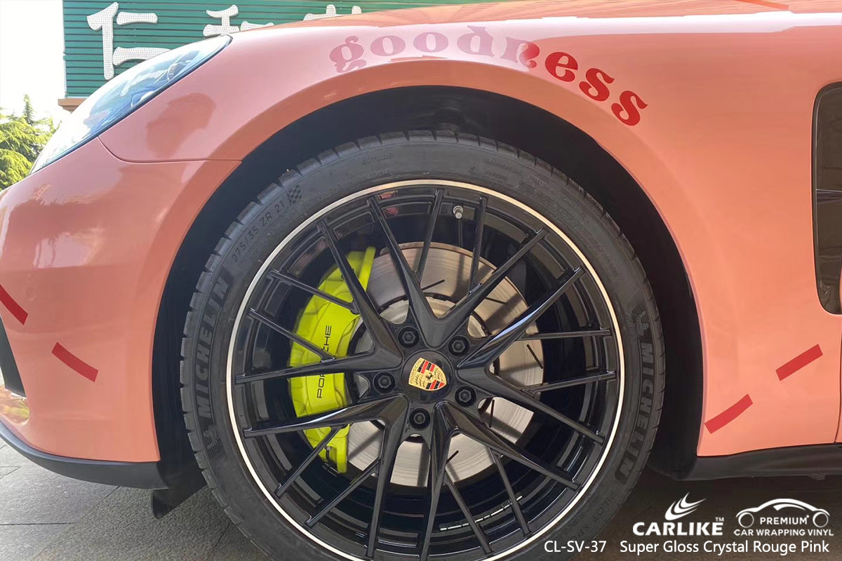 CL-SV-37 super gloss crystal rouge pink wrap vinyl for PORSCHE Denizli Turkey