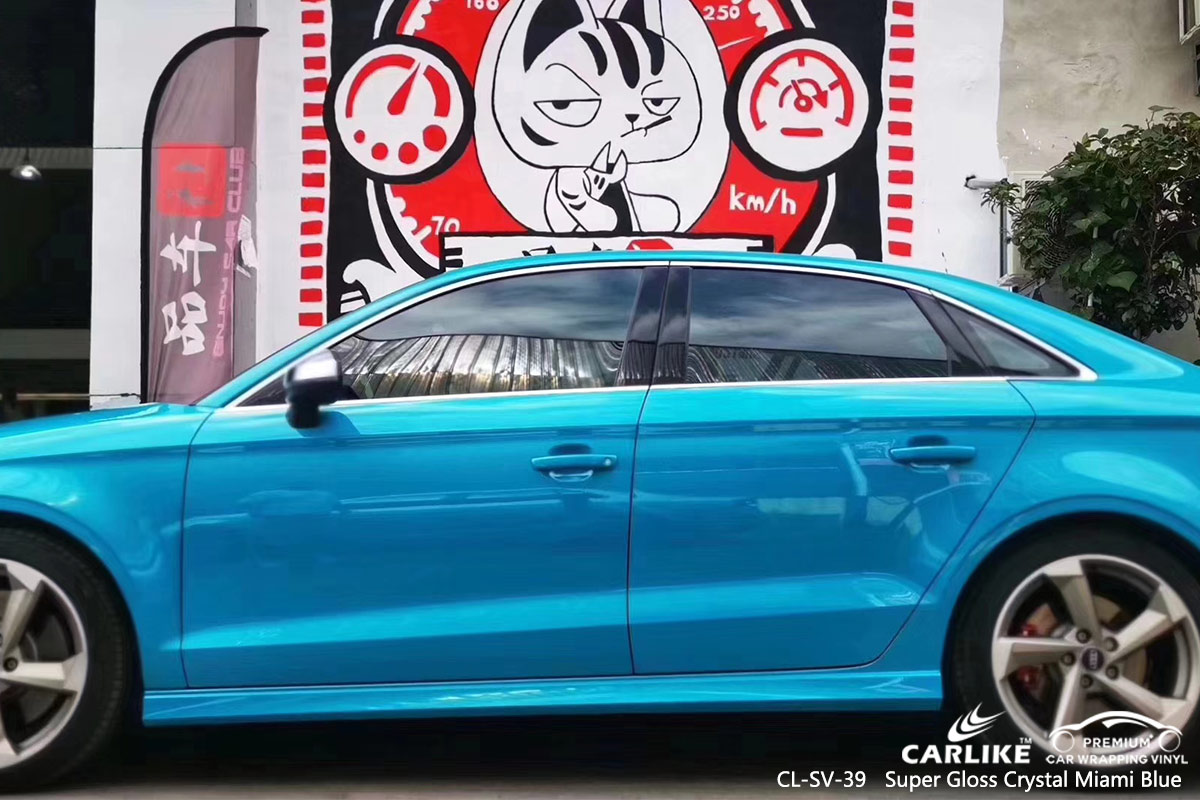 CL-SV-39 super gloss crystal miami blue wrap my car for AUDI Gaziantep Turkey