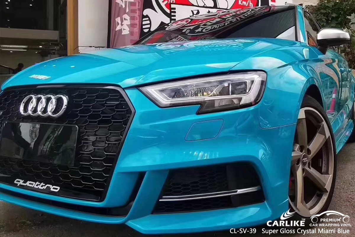 CL-SV-39 super gloss crystal miami blue wrap my car for AUDI Gaziantep Turkey