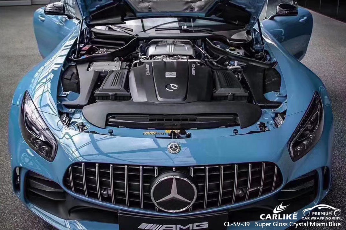 CL-SV-39 super gloss crystal miami blue wrap my car for MERCEDES-BENZ Iloilo