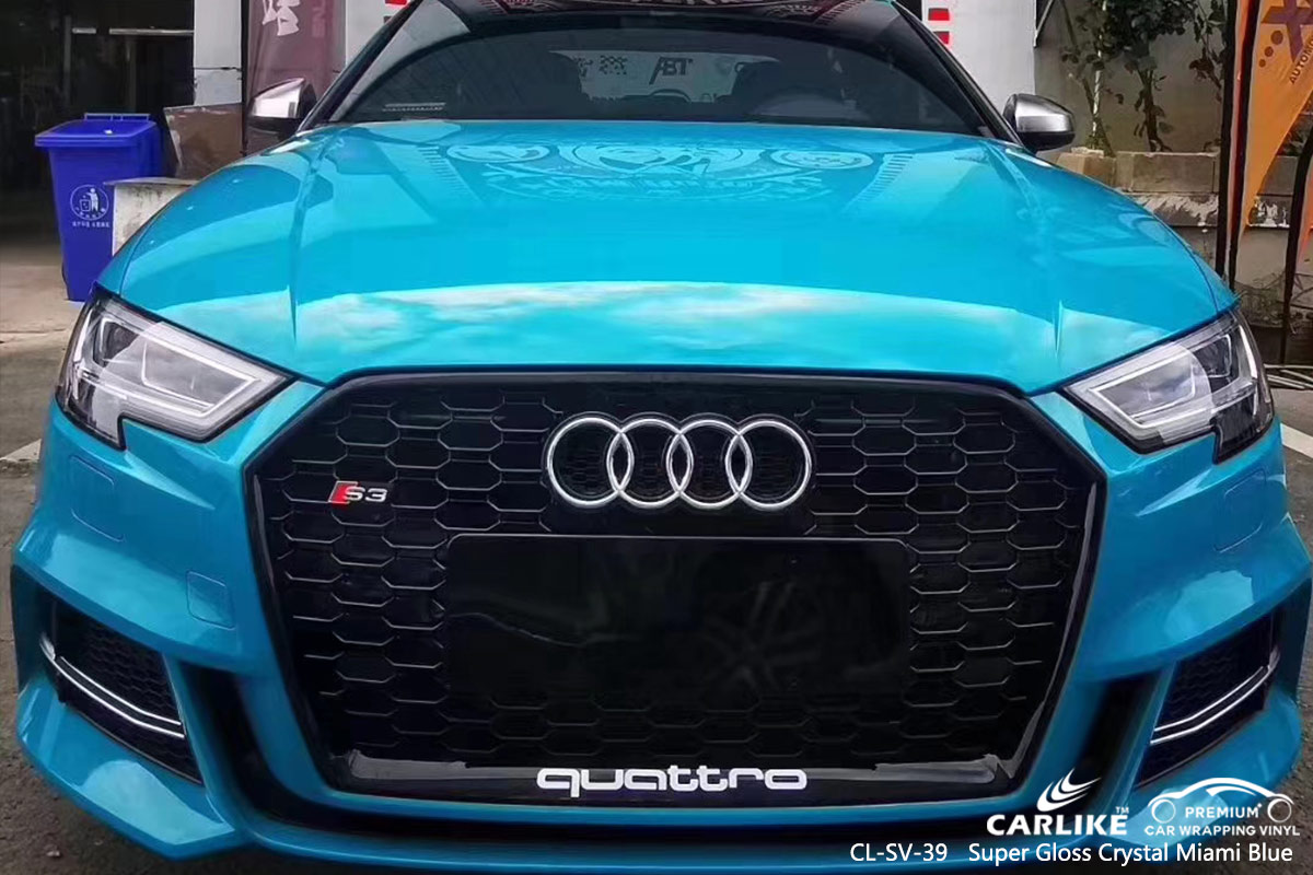 CL-SV-39 super gloss crystal miami blue wrap my car for AUDI Gaziantep Turkey | SINO VINYL