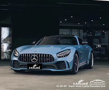 CL-SV-40 سوبر فيلم لامع الأزرق الخزف السيارة التفاف لفيلم MERCEDES-BENZ Albany الولايات المتحدة