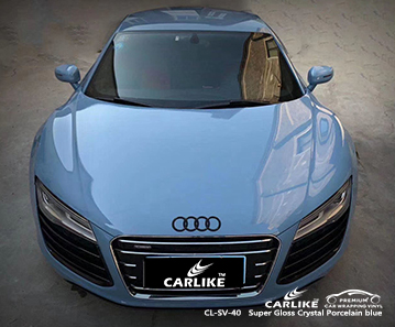 CL-SV-40 سوبر الفينيل لامع الأزرق سيارة التفاف الفينيل لأودي كويزون الفلبين