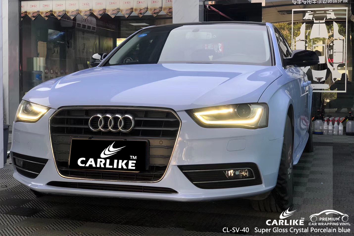 CL-SV-40 super gloss crystal porcelain blue car wrapping foil for AUDI United States