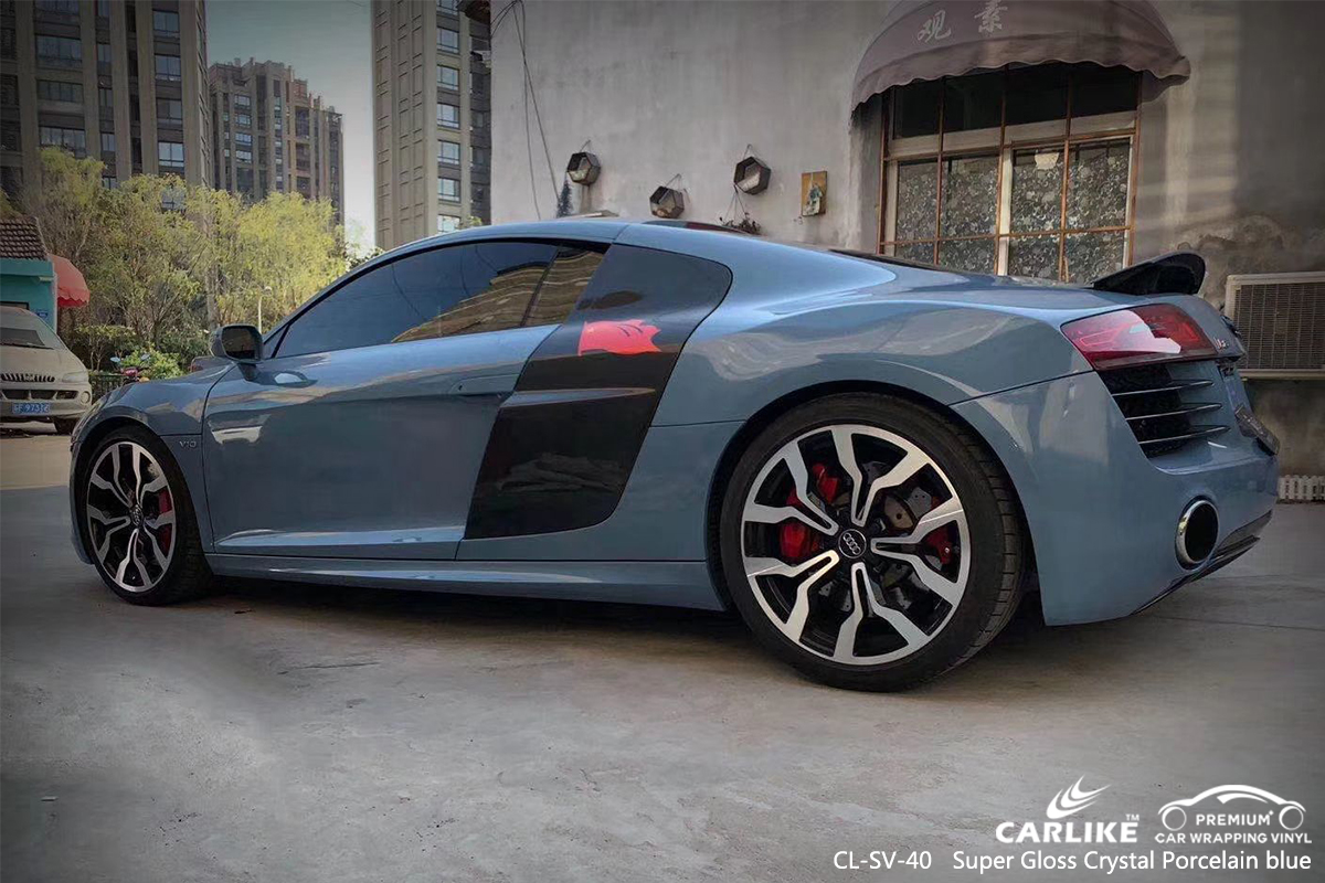 CL-SV-40 super gloss crystal porcelain blue car wrap vinyl for AUDI Quezon