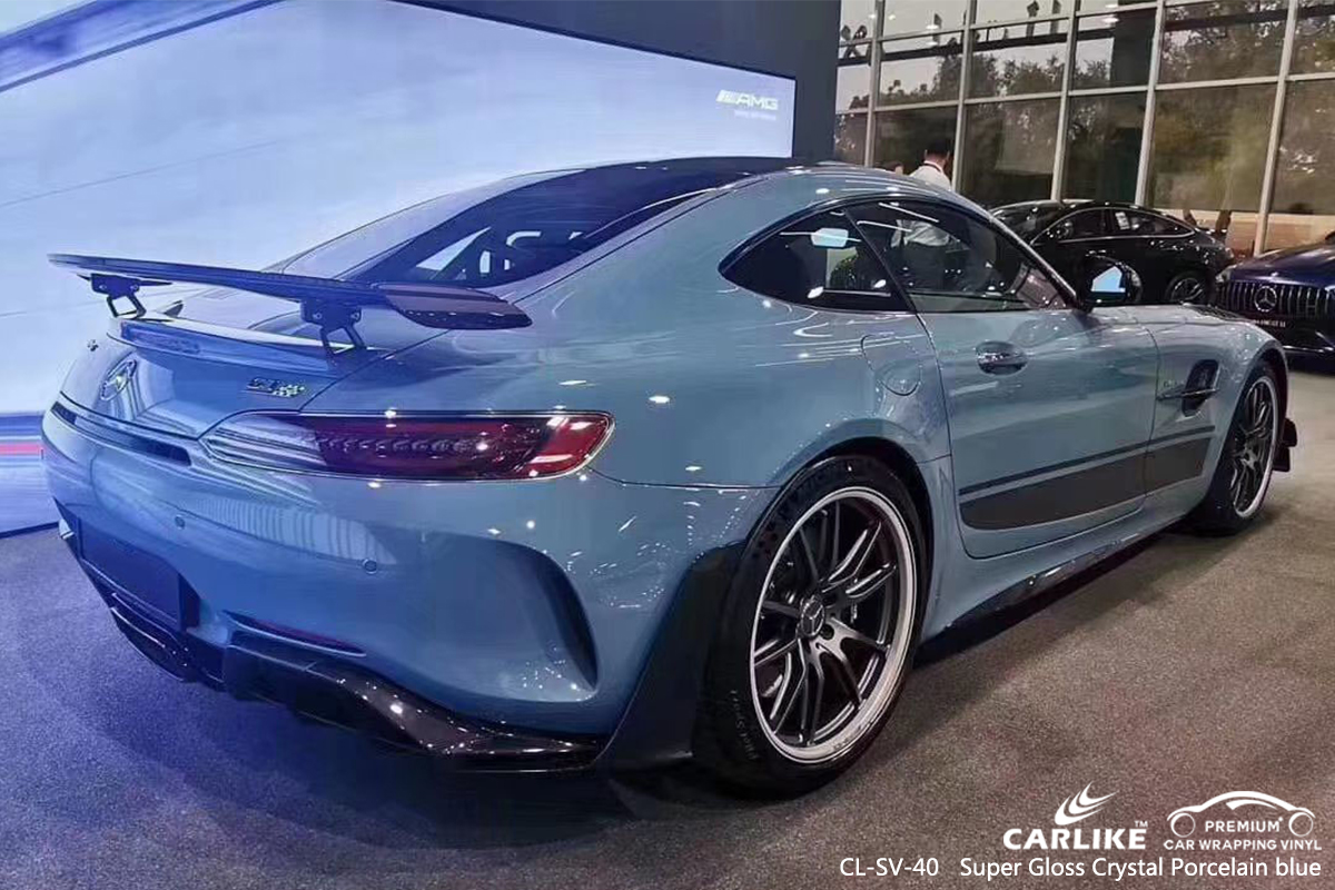 CL-SV-40 super gloss crystal porcelain blue car wrapping for MERCEDES-BENZ Makati