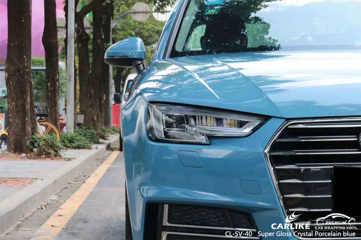 CL-SV-40 super gloss crystal porcelain blue body wrap car supplier for AUDI Ligao Philippines