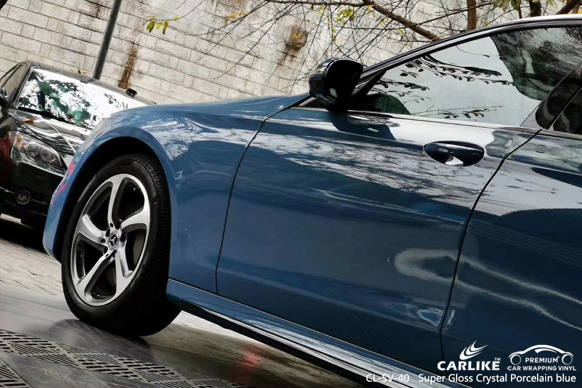CL-SV-40 super gloss crystal porcelain blue car wrap gloss for MERCEDES-BENZ Atlanta