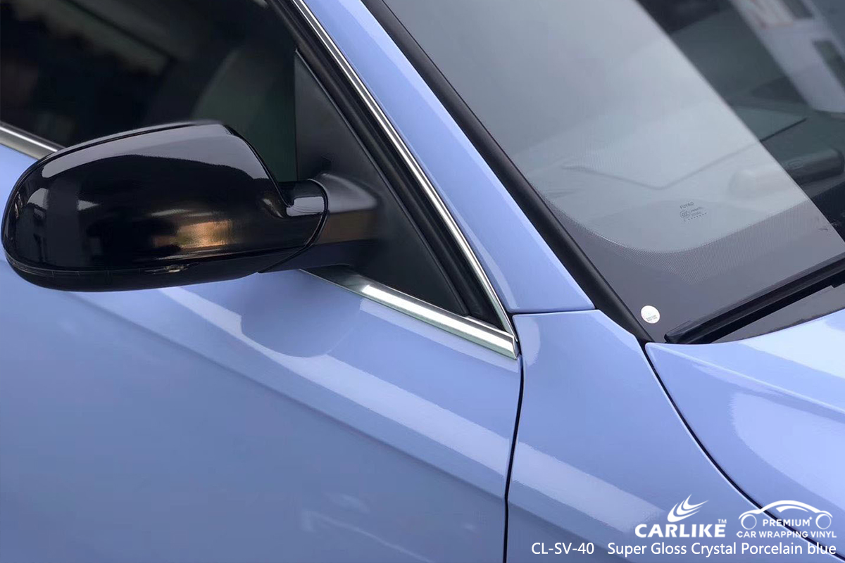 CL-SV-40 super gloss crystal porcelain blue car wrapping foil for AUDI United States
