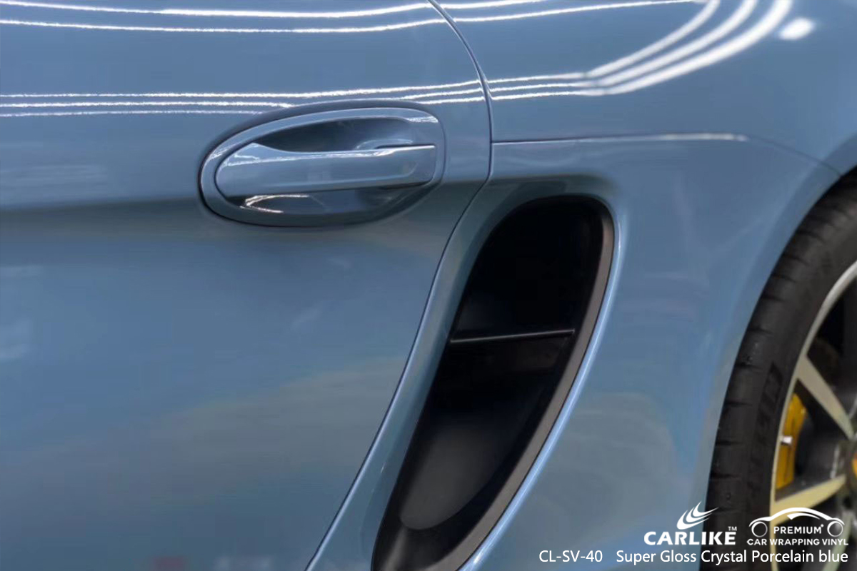 CL-SV-40 super gloss crystal porcelain blue car vinyl wrap for PORSCHE Philippines