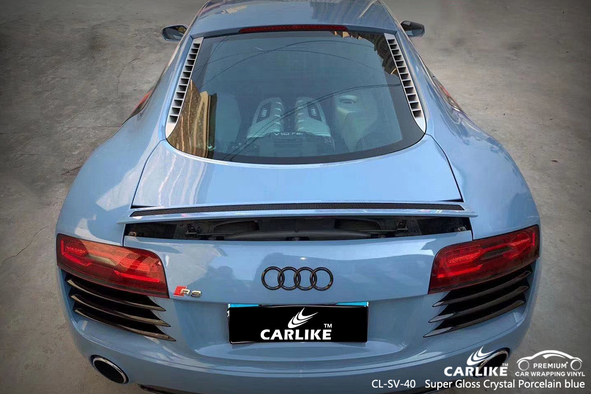 CL-SV-40 super gloss crystal porcelain blue car wrap vinyl for AUDI Quezon