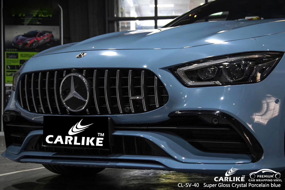 CL-SV-40 super gloss crystal porcelain blue vinyl wrap my car for MERCEDES-BENZ Malatya Turkey