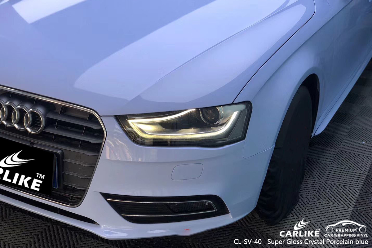CL-SV-40 super gloss crystal porcelain blue car wrapping foil for AUDI United States