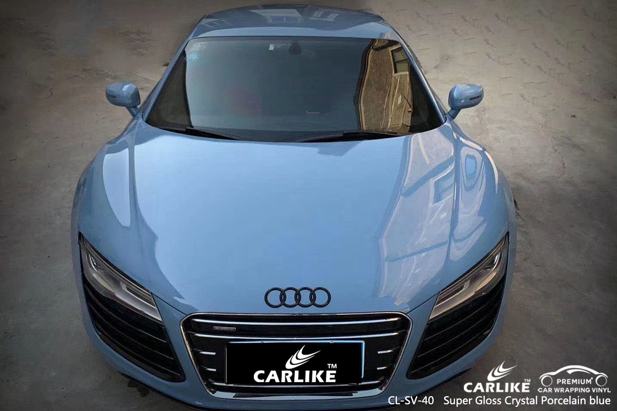 CL-SV-40 super gloss crystal porcelain blue car wrap vinyl for AUDI Quezon