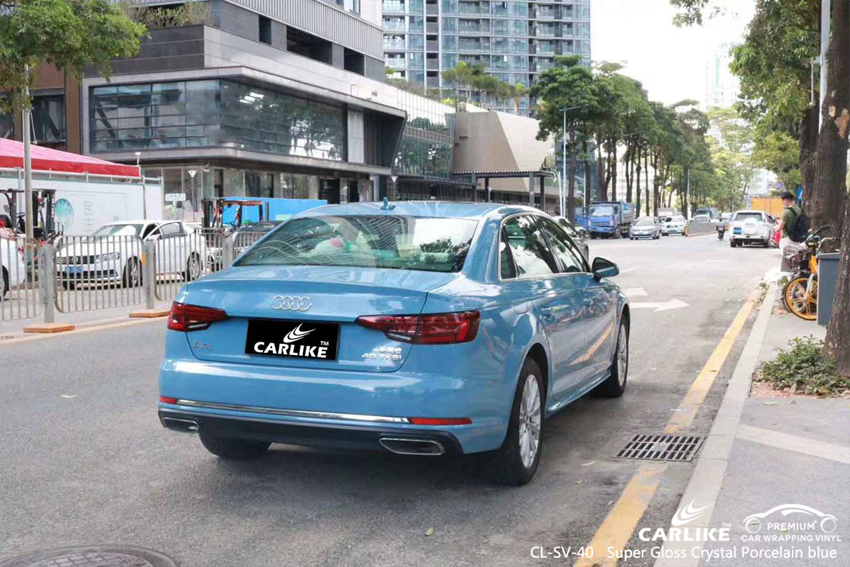 CL-SV-40 super gloss crystal porcelain blue body wrap car supplier for AUDI Ligao Philippines