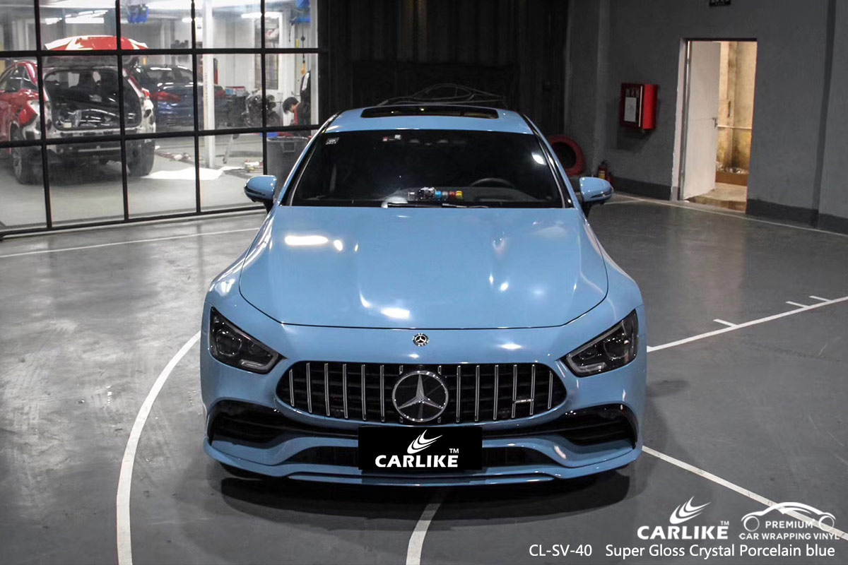 CL-SV-40 super gloss crystal porcelain blue vinyl wrap my car for MERCEDES-BENZ Malatya Turkey