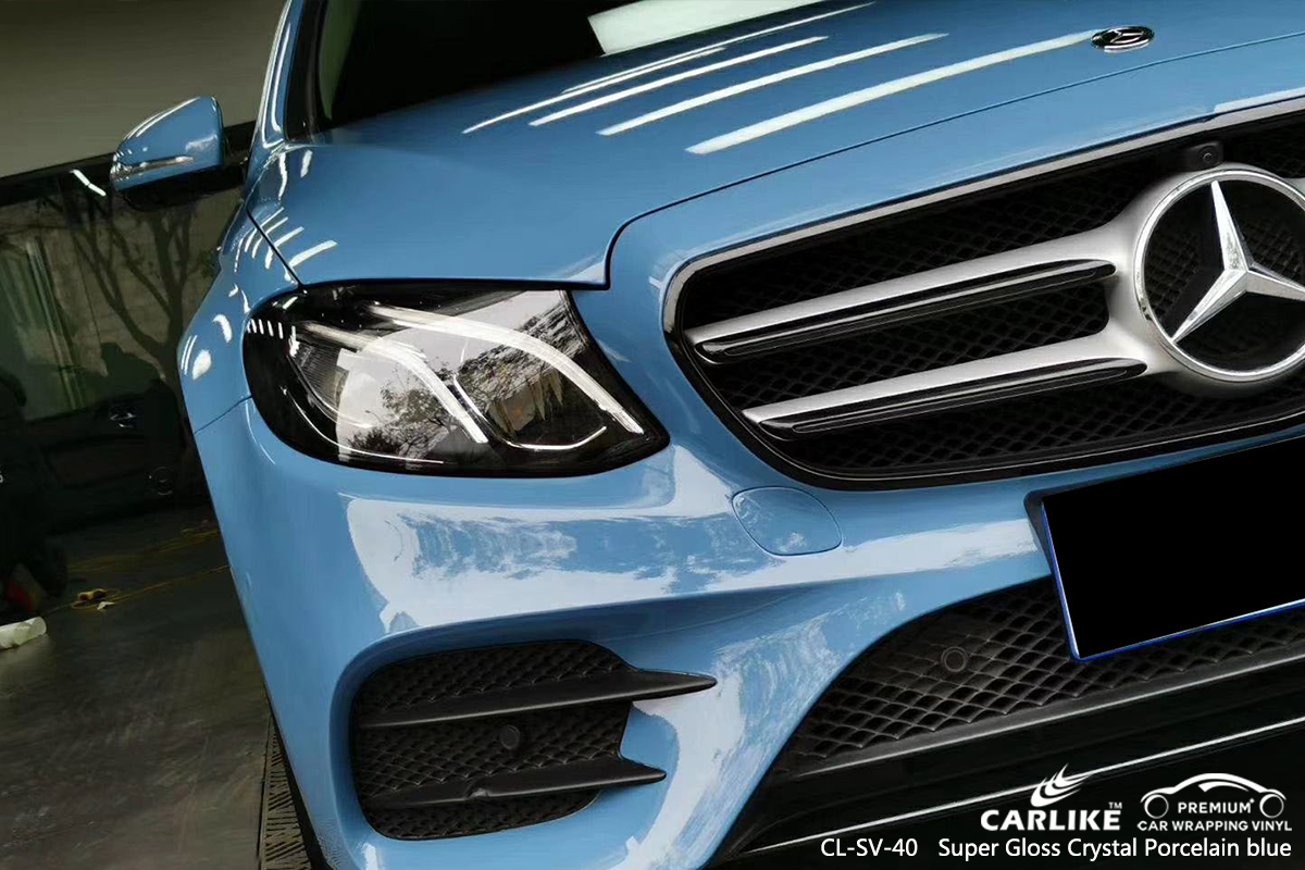CL-SV-40 super gloss crystal porcelain blue car wrap gloss for MERCEDES-BENZ Atlanta