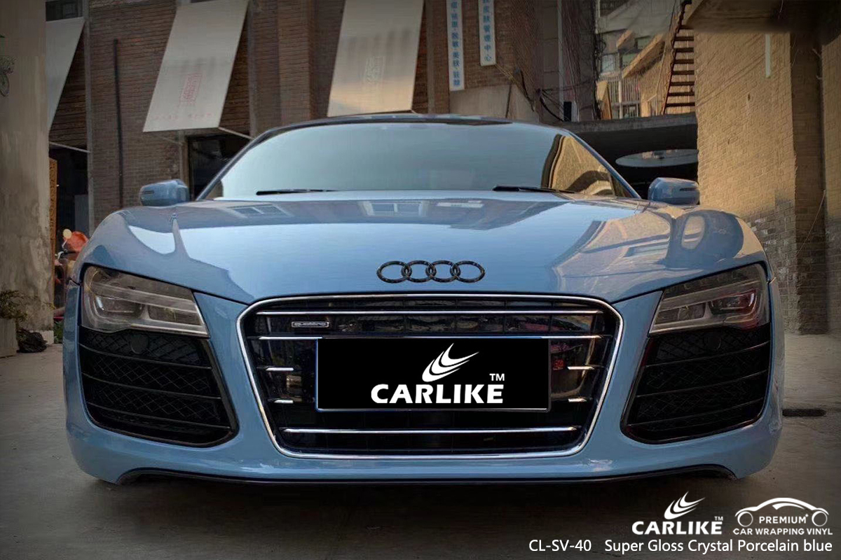 CL-SV-40 super gloss crystal porcelain blue car wrap vinyl for AUDI Quezon