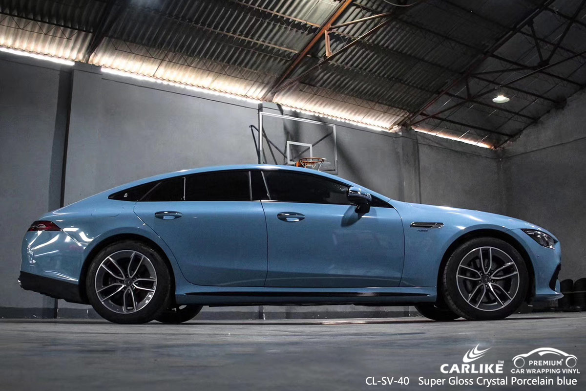 CL-SV-40 super gloss crystal porcelain blue vinyl wrap my car for MERCEDES-BENZ Malatya Turkey