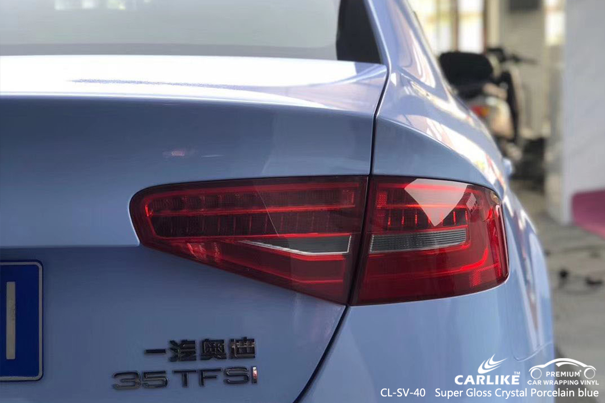 CL-SV-40 super gloss crystal porcelain blue car wrapping foil for AUDI United States