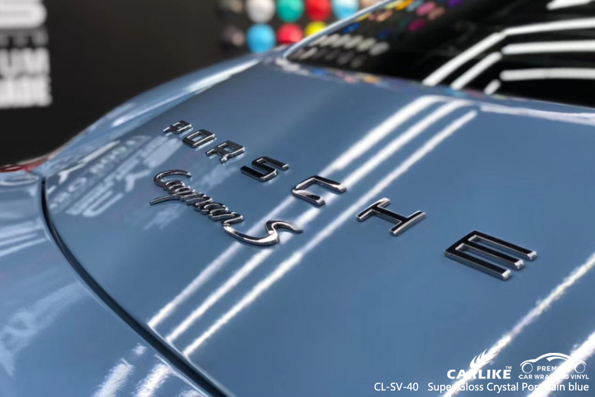 CL-SV-40 super gloss crystal porcelain blue car vinyl wrap for PORSCHE Philippines