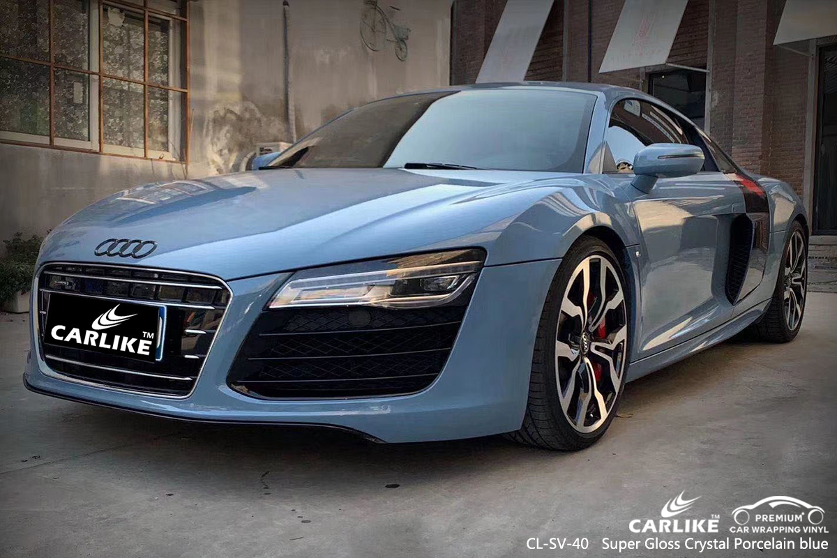 CL-SV-40 super gloss crystal porcelain blue car wrap vinyl for AUDI Quezon
