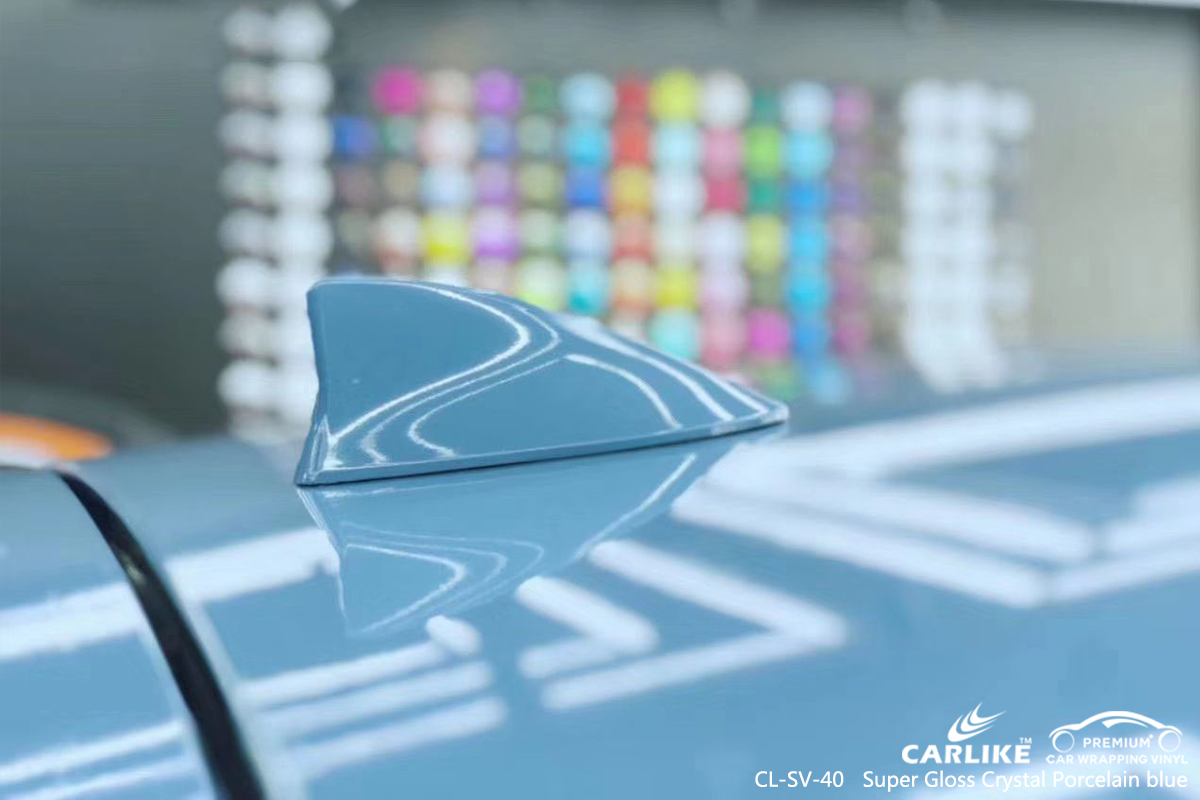 CL-SV-40 super gloss crystal porcelain blue car wrap film for LEXUS Boston