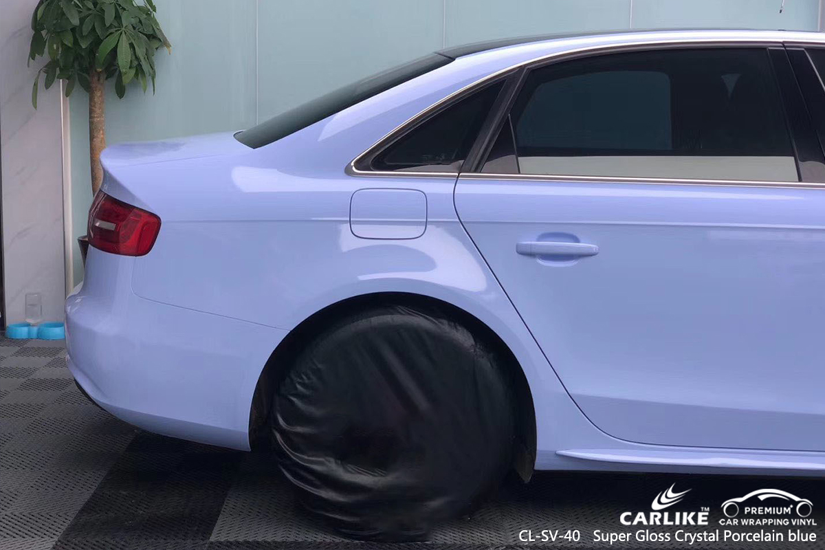 CL-SV-40 super gloss crystal porcelain blue car wrapping foil for AUDI United States