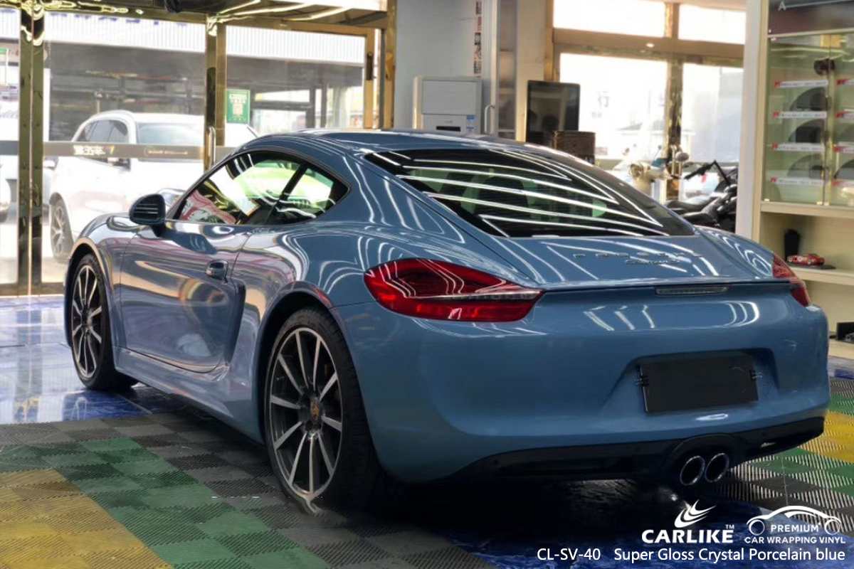 CL-SV-40 super gloss crystal porcelain blue car vinyl wrap for PORSCHE Philippines