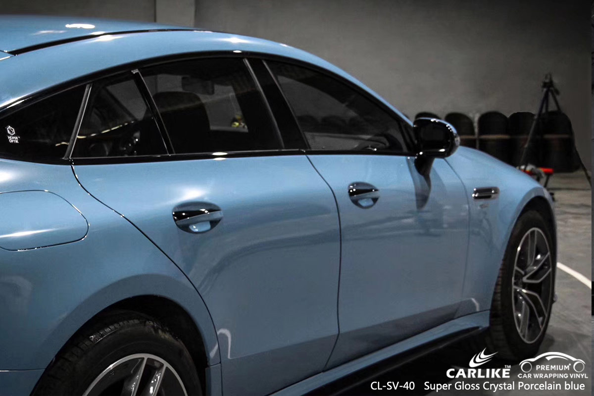 CL-SV-40 super gloss crystal porcelain blue vinyl wrap my car for MERCEDES-BENZ Malatya Turkey