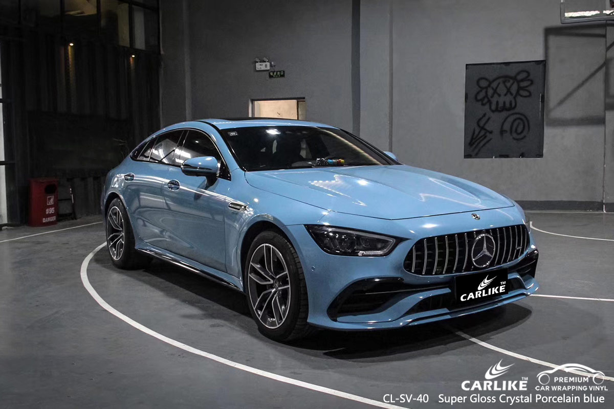 CL-SV-40 super gloss crystal porcelain blue vinyl wrap my car for MERCEDES-BENZ Malatya Turkey