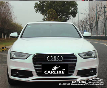 AUDI Lagos Nijerya için CL-AW-02 parlak aurora beyaz yeşil kırmızı vinil mat araba sarma