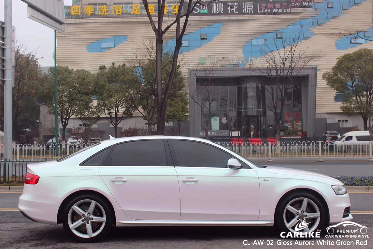 CL-AW-02 gloss aurora white to green red vinyl matte car wrap for AUDI Lagos Nigeria