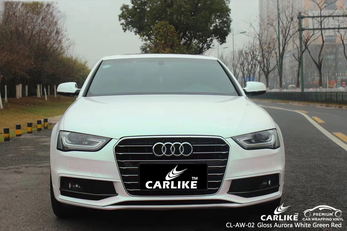 CL-AW-02 gloss aurora white to green red vinyl matte car wrap for AUDI Lagos Nigeria