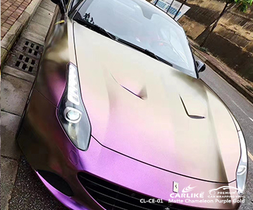 CL-CE-01 matte chameleon purple to gold car wrap gloss for FERRARI