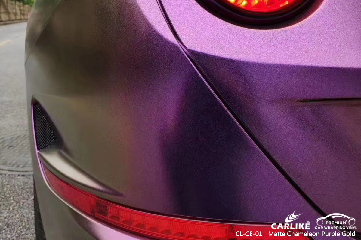 CL-CE-01 matte chameleon purple to gold car wrap gloss for FERRARI Moscow Russia