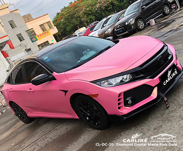 CL-DC-10 الماس كريستال ماتي الذهب الوردي الفينيل واقية للسيارات لهوندا يوزغات تركيا