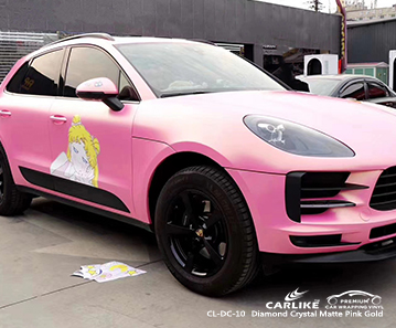 PORSCHE Gümüşhane Türkiye için CL-DC-10 elmas kristal mat pembe altın vinil şal