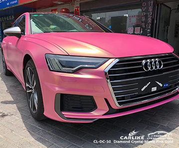 CL-DC-10 ألماس كريستالي من الذهب الوردي غير اللامع لف سيارتي لأودي كانساس الولايات المتحدة