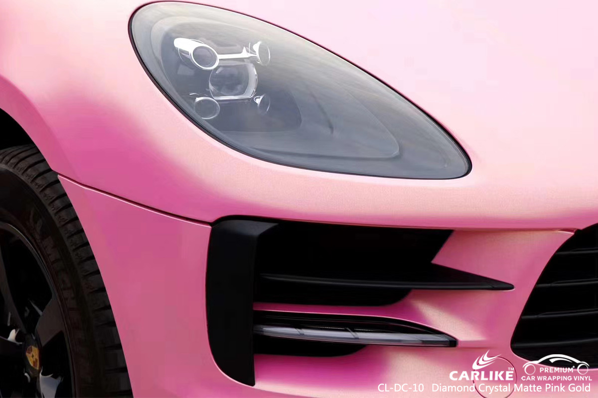 CL-DC-10 diamond crystal matte pink gold vinyl wrap for PORSCHE Gumushane Turkey