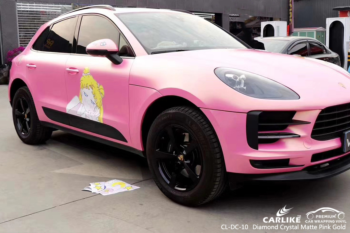 CL-DC-10 diamond crystal matte pink gold vinyl wrap for PORSCHE Gumushane Turkey