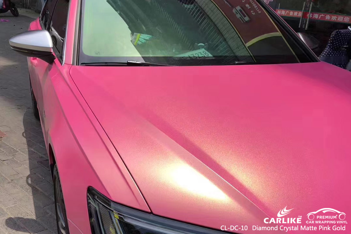 CL-DC-10 diamond crystal matte pink gold wrap my car for AUDI Kansas United States