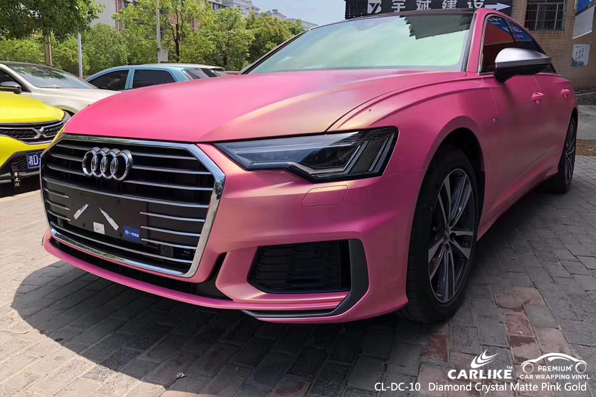 CL-DC-10 diamond crystal matte pink gold wrap my car for AUDI Kansas United States