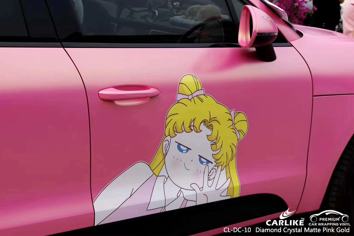 CL-DC-10 diamond crystal matte pink gold vinyl wrap for PORSCHE Gumushane Turkey