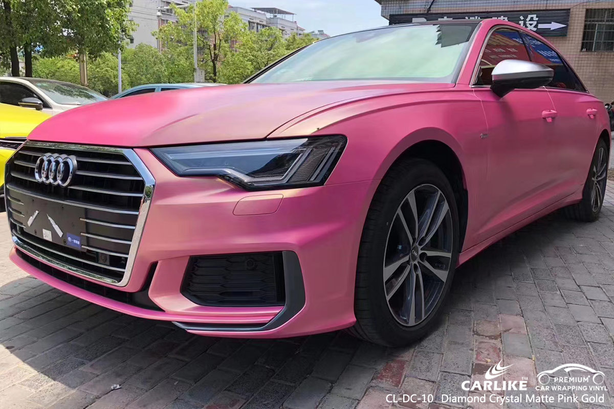 CL-DC-10 diamond crystal matte pink gold wrap my car for AUDI Kansas United States