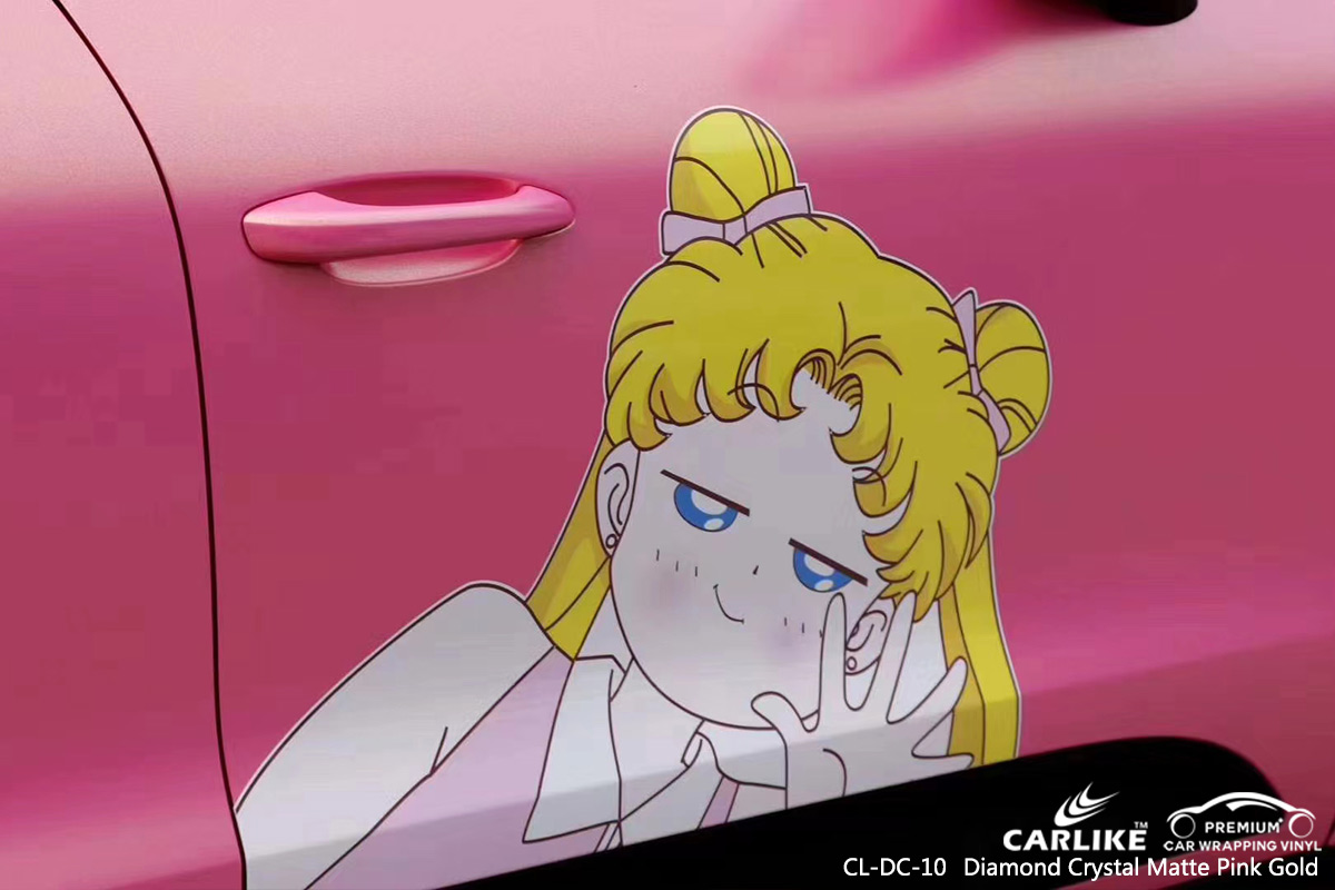 CL-DC-10 diamond crystal matte pink gold vinyl wrap for PORSCHE Gumushane Turkey